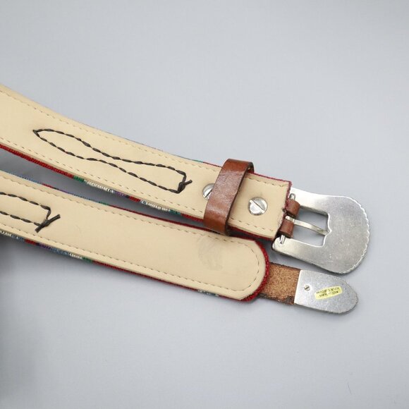 Leather Belt Multi Boho Southwestern Rustic Handcrafted Tribal Ethnic Artisanal - Picture 5 of 15